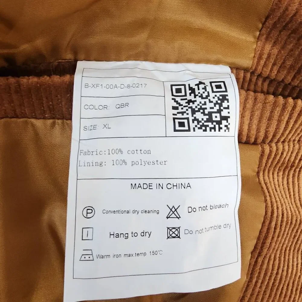WEEN CHARM Size XL Men's Slim Fit Corduroy Sport Coat,Vintage Work Jackets with